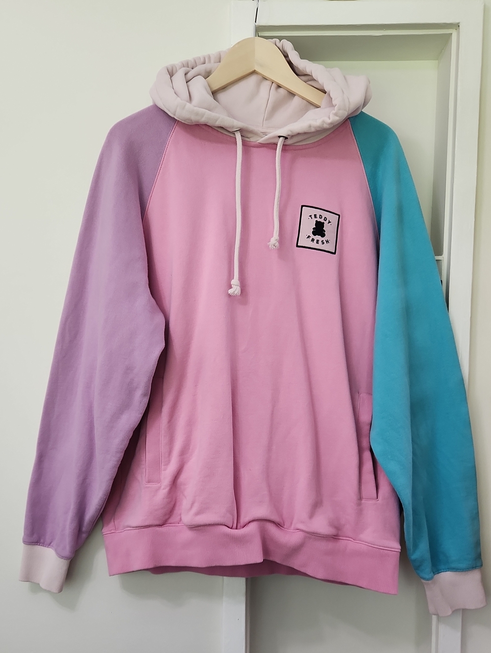 Teddy Fresh Classic Pastel Colorblock Hoodie Size XL